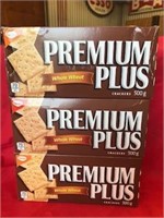 Crackers, Whole Wheat 'Premium Plus' 500g x3