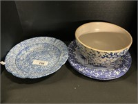 Spongeware Decorative Plates, Bowls.