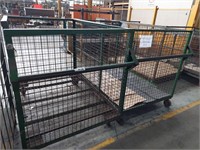 2 Steel Mesh Sided Mobile Storage Trolleys