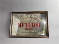 Vintage Michelob Beer Wood Framed Mirror