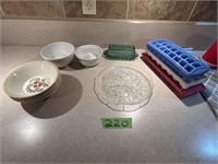 Royal China Bowls, Butter Dish, Ice Cube Trays