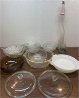 Misc. clear glass - Pyrex, Pepsi stretched