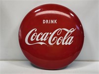 1950's Porcelain 24" Coca-Cola Button Sign