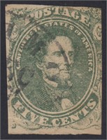 CSA Stamps #1 Used Stone 1 Position 3 CV $200