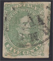 CSA Stamps #1 Used Stone 1 Position 18 CV $200