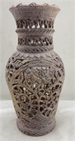 8x3in - carved soap stone vase