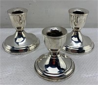 3.5in - sterling silver candle holder weighted