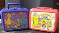 Two Plastic Lunch Boxes w/ Thermoses