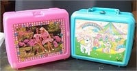 Two Plastic Lunch Boxes w/ Thermoses