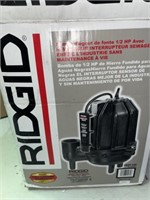 RIDGID SUMP PUMP 1/2 HP, USED ONCE - OPNE BOX