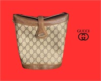 GUCCI GG Web Vintage Bucket Shoulder Bag