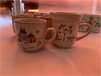 Heartland mugs, creamer, saucers