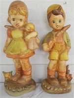 Pair of Ceramic Boy Girl Figurines