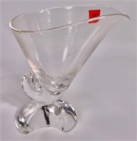 Steuben glass vase, Cornucopia base, 7.5" tall,