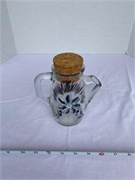 Painted Glass Jar with Cork
