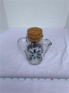 Painted Glass Jar with Cork
