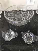 Glass Display Bowl & Tea Bag Caddies