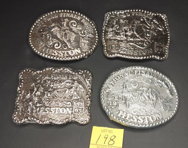 (4) Adult NFR Hesston Belt Buckles