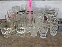 Box of assorted glasses