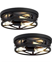 ($56) ZHU YAN 2 Pack Flush Mount Ceiling