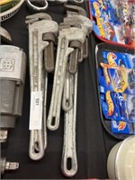 (5) Aluminum Pipe Wrenches