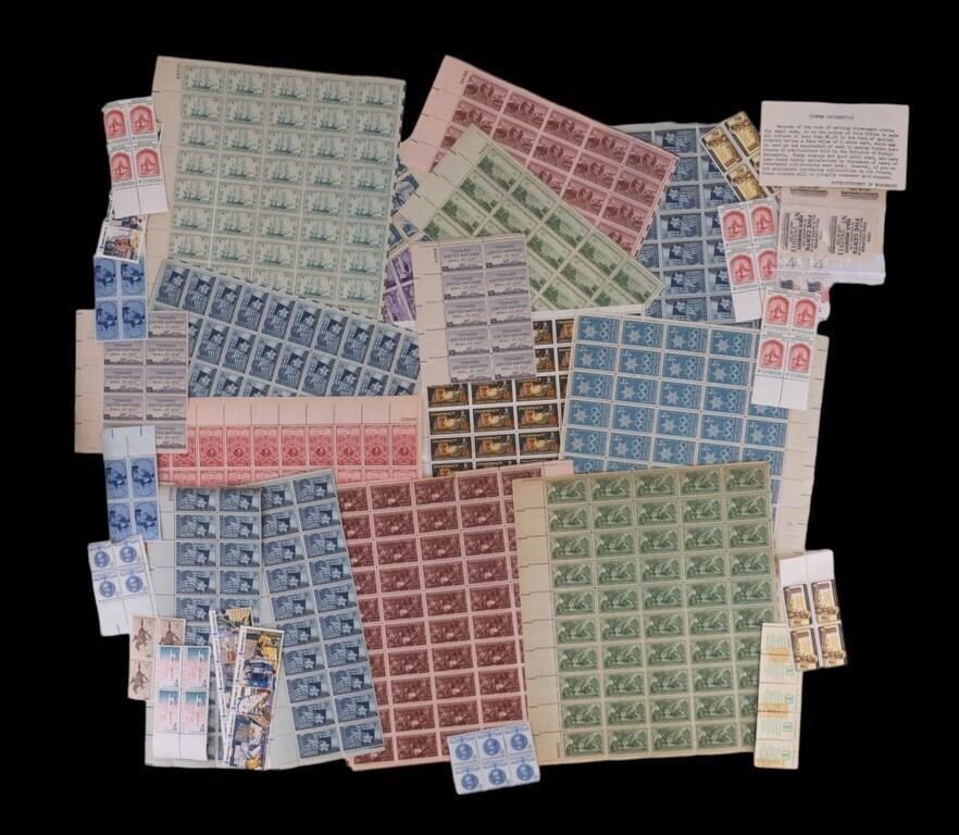 U.S. Stamp Sheets - Uncirculated 3, 4, 8 Cents