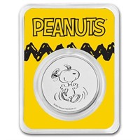 Peanuts Snoopy 1 Oz Silver Round In Tep