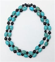 Turquois Beaded Necklace With Sterling Clasp