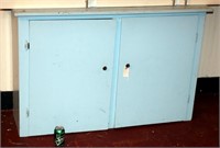 Light Blue Storage Cabinet Shelf with Doors