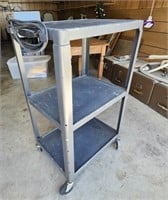Metal cart on casters, Library cart