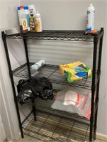 4' Shelf with cleaning supplies