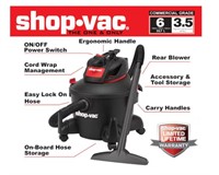 ShopVac 6-GAL 3.5HP Corded Wet/Dry Shop Vacuum $70