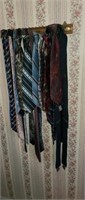 Vintage ties & tie rack.