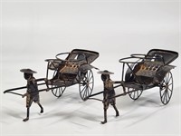 (2) 90% SILVER HAND-CRAFTED RICKSHAWS