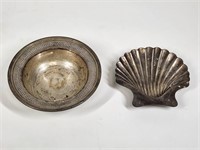 STERLING SILVER BOWL AND SHELL DISH