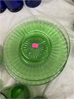 Green Depression Uranium Glass Plates