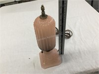 Pink glass electric lamp