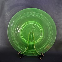 Vaseline Glass (Uranium) Plate -Vintage