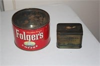 Lot of two advertising tins