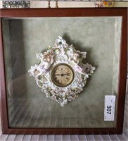 GERMAN PORCELAIN CLOCK ROCOCO STYLE DIAMOND