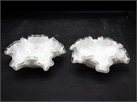 Fenton Silvercrest 6" Ruffled Candy Dish x 2