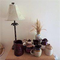Stoneware Pitchers, Tea Pots, Vase, Lamp