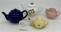 Lot Vintage Teapots & Japanese Duck Juicer Compote