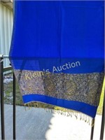 Pashmina Scarf Shawl beautiful Blue & gold