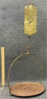 Frary's 30 lb. polished brass face hanging scale