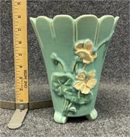 GREAT Weller art pottery footed vase, 8" h
