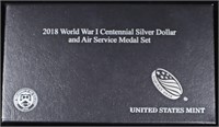 2018 WWI CENTENNIAL PR SILV $ & AIR SERV MEDAL SET