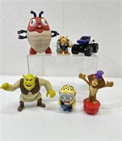 Small Toys including Shrek, Minions, Madagascar,