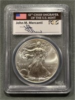 2014 Silver Eagle Pcgs Ms70 Signed First Strike