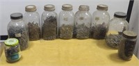 Samco Genuine Mason jars and others filled with